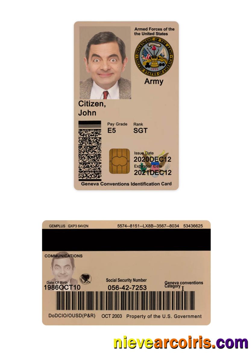 USA military ID card